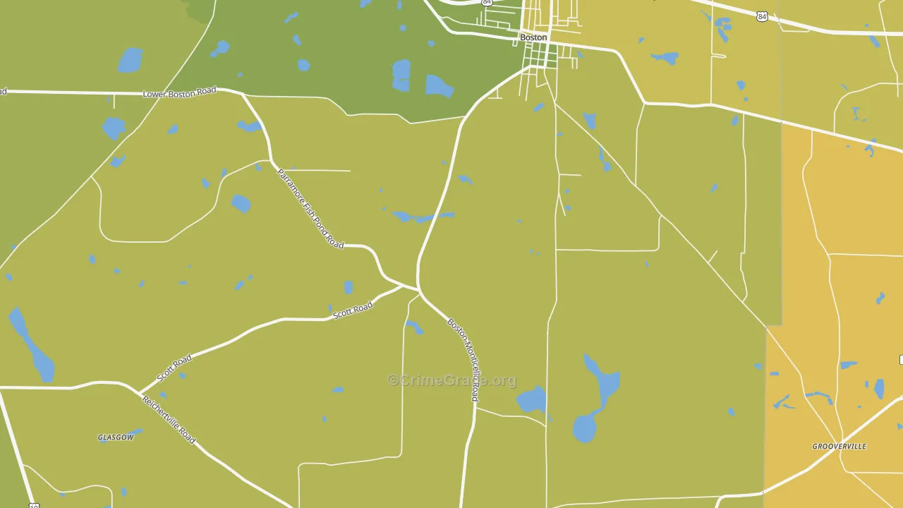 Grooverville, GA Map of Murder Rates
