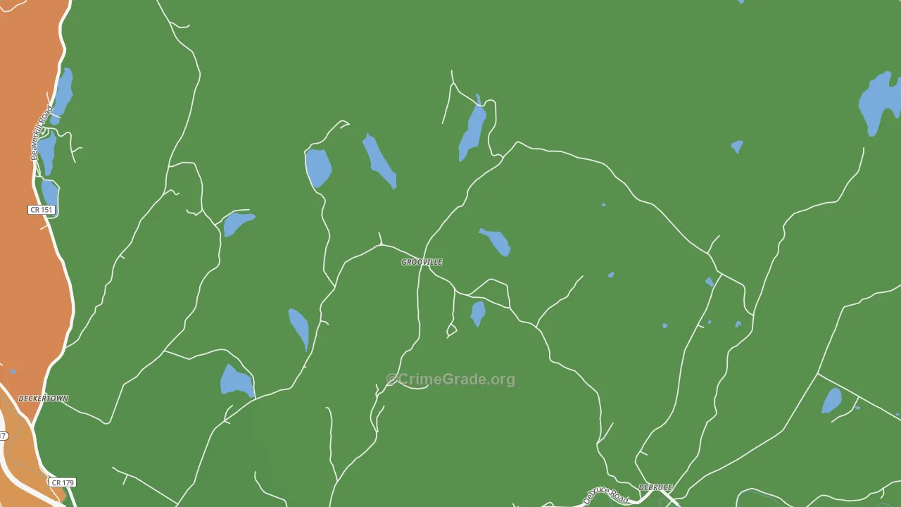 Grooville, NY Map of Murder Rates
