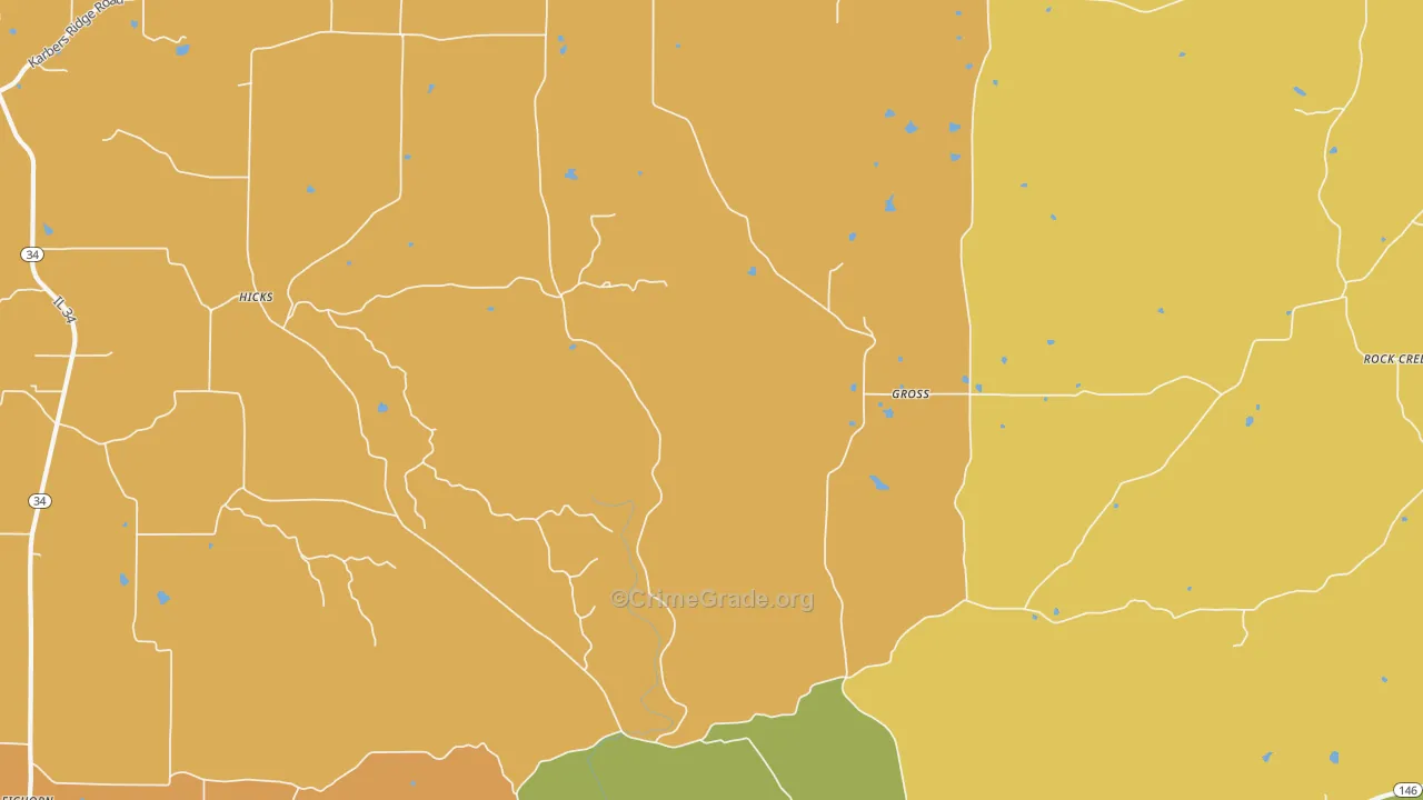 Gross, IL Map of Murder Rates