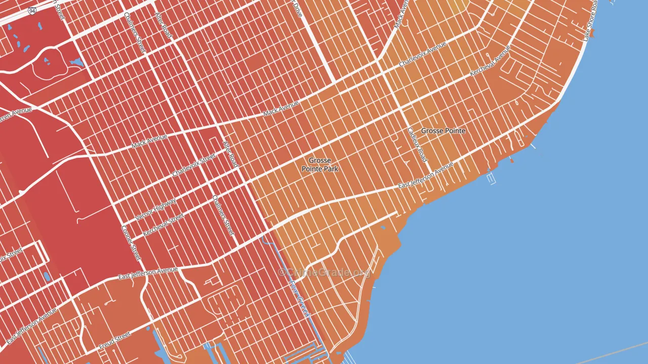 Grosse Pointe Park, MI Map of Murder Rates