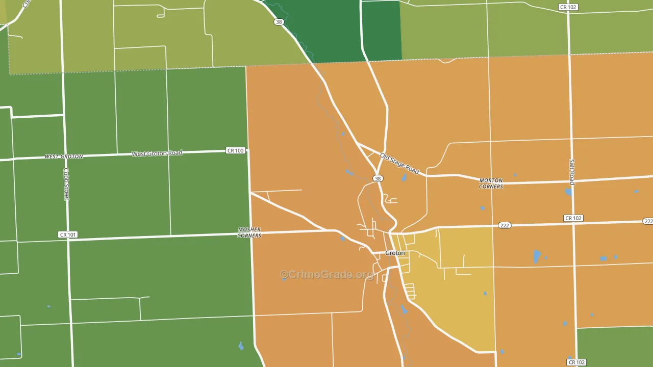 Groton City, NY Map of Murder Rates