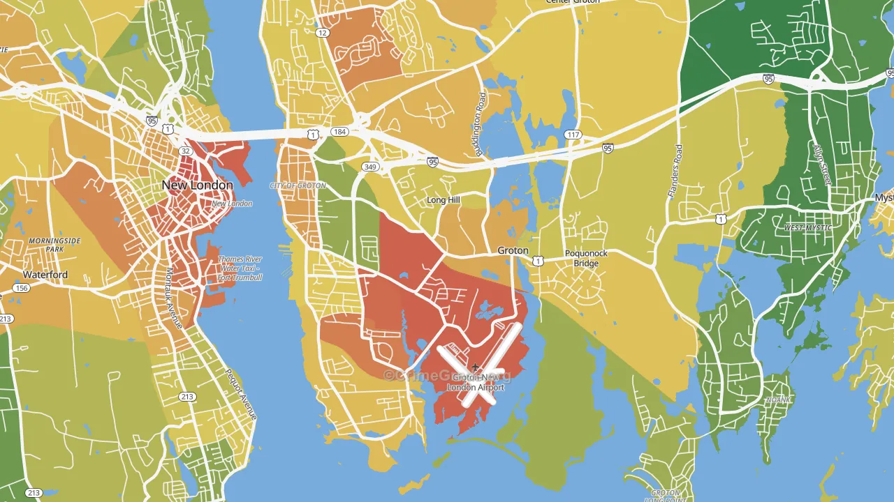 Groton, CT Map of Murder Rates