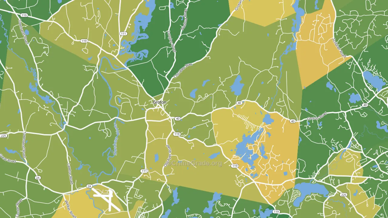 Groton, MA Map of Murder Rates