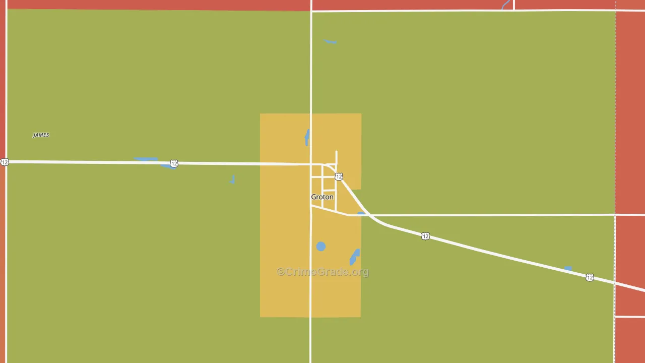 Groton, SD Map of Murder Rates