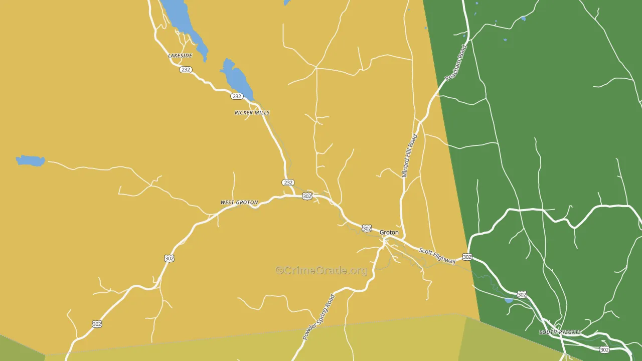 Groton, VT Map of Murder Rates