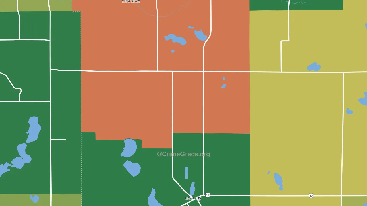 Grove City, MN Map of Murder Rates