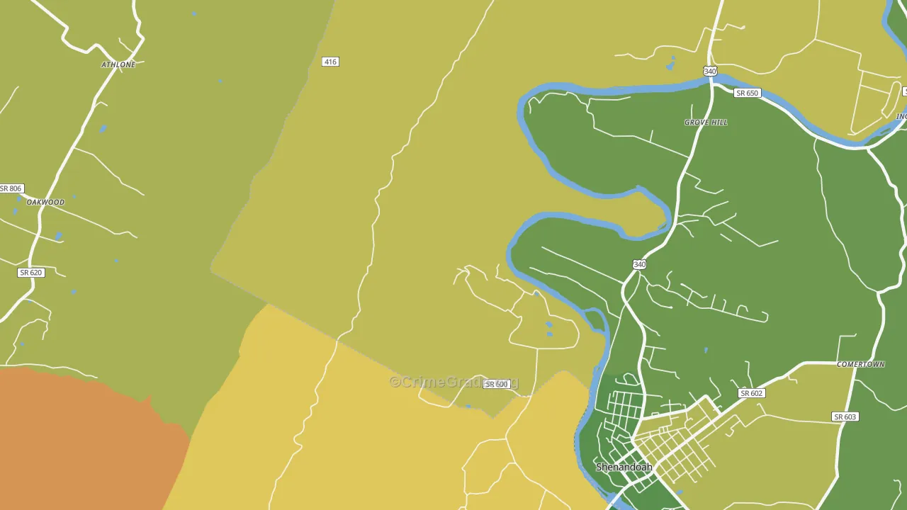 Grove Hill, VA Map of Murder Rates