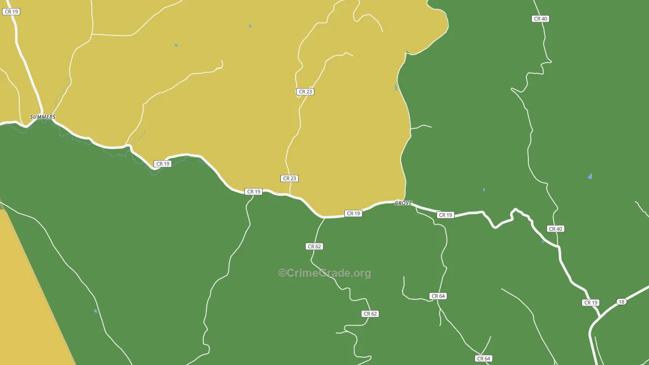 Grove, WV Map of Murder Rates
