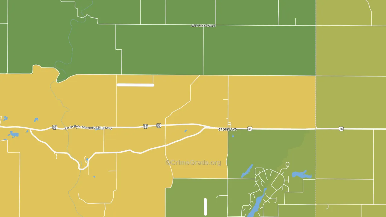 Groveland, IN Map of Murder Rates
