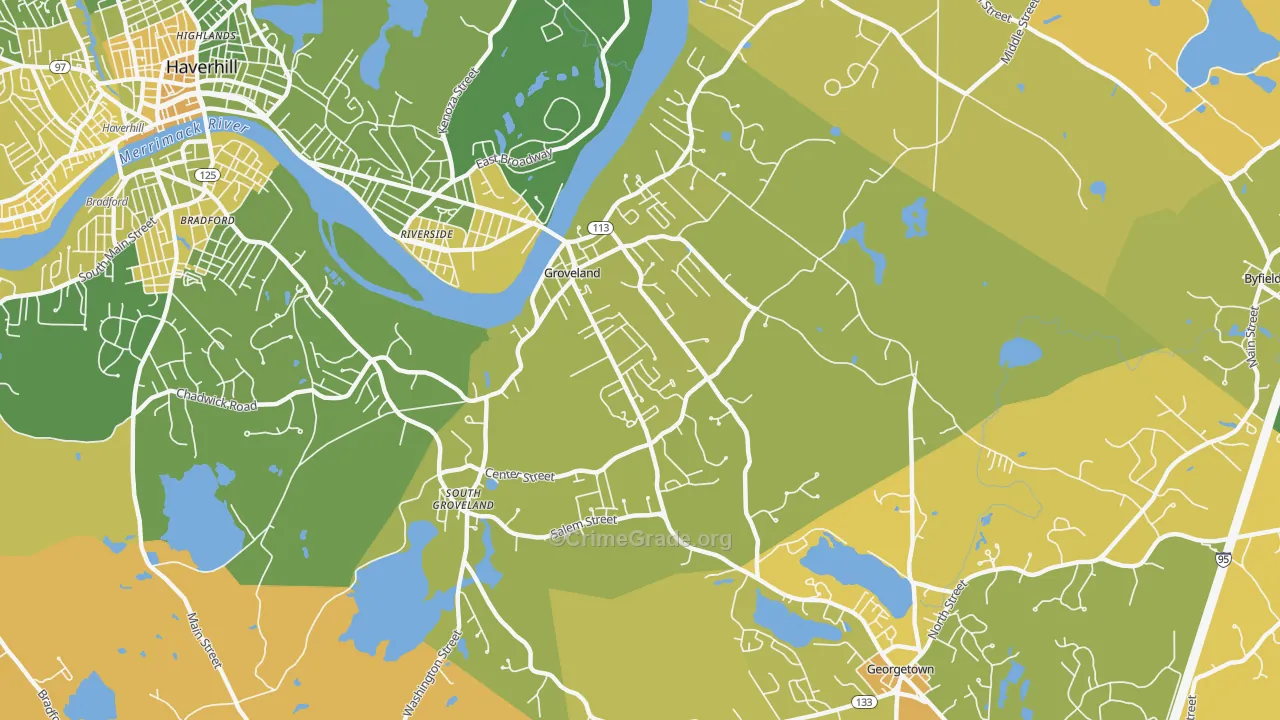 Groveland, MA Map of Murder Rates