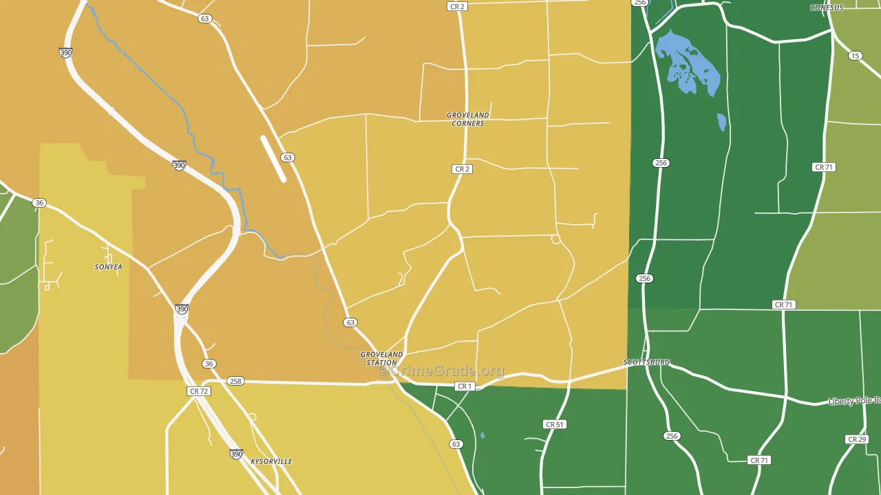 Groveland, NY Map of Murder Rates