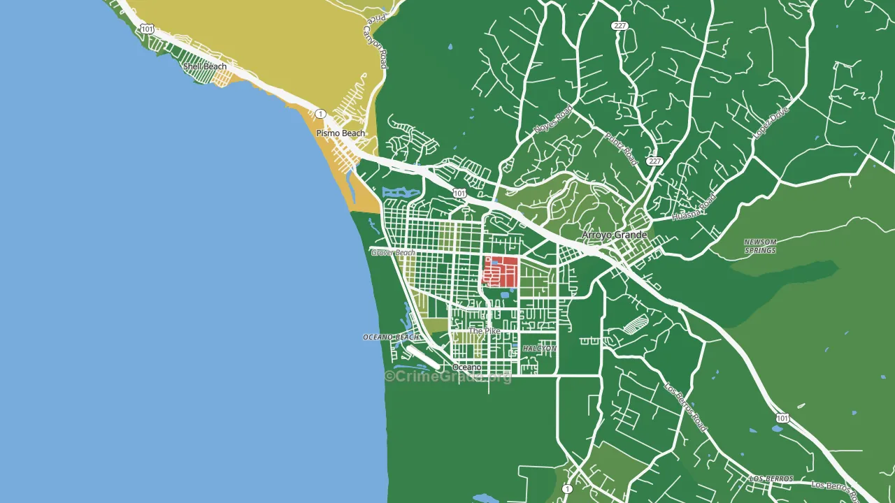 Grover Beach, CA Map of Murder Rates