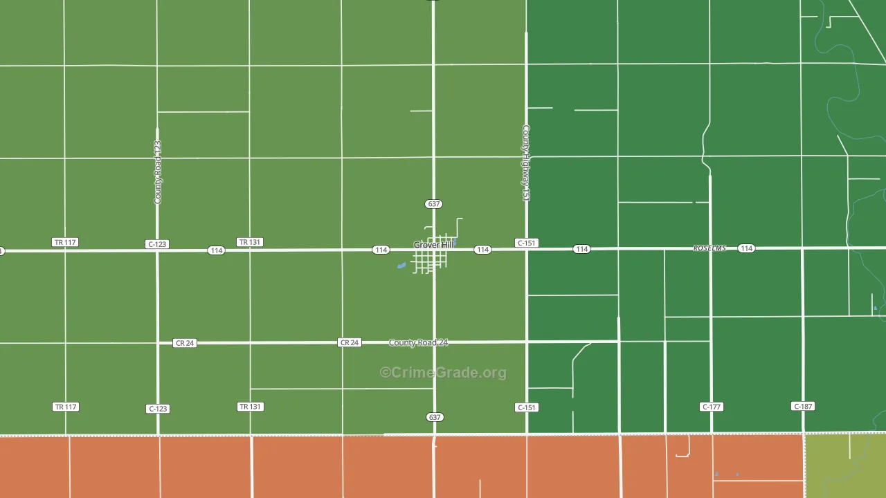 Grover Hill, OH Map of Murder Rates