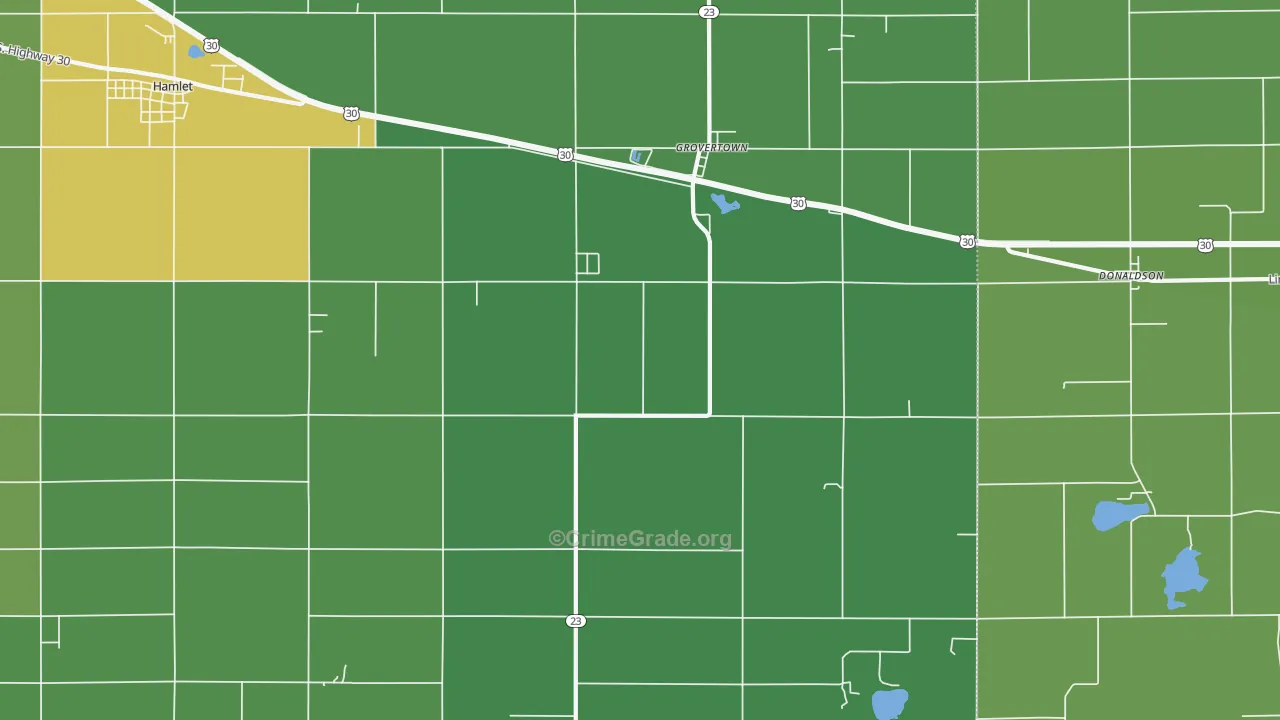 Grovertown, IN Map of Murder Rates