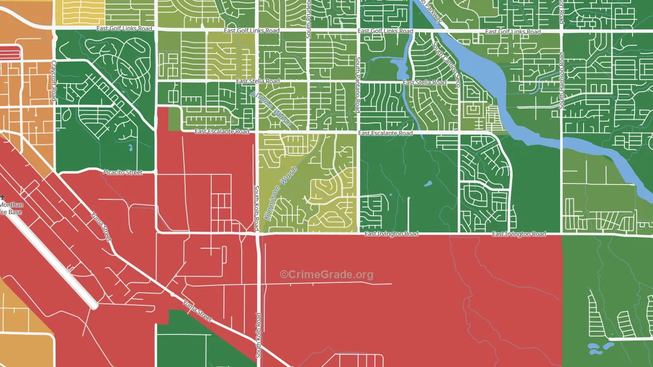 Groves Lincoln Park, Tucson, AZ Map of Murder Rates