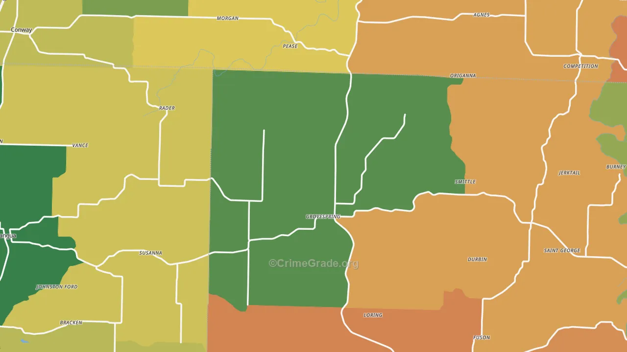 Grovespring, MO Map of Murder Rates