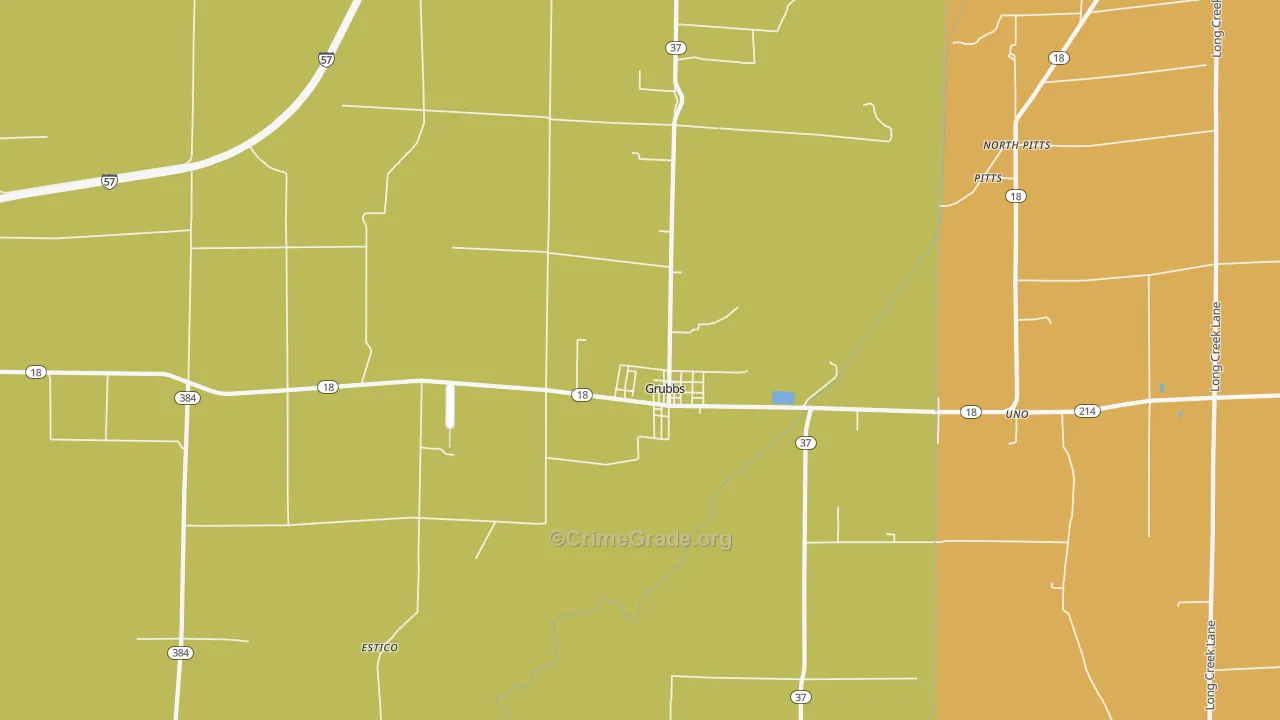 Grubbs, AR Map of Murder Rates