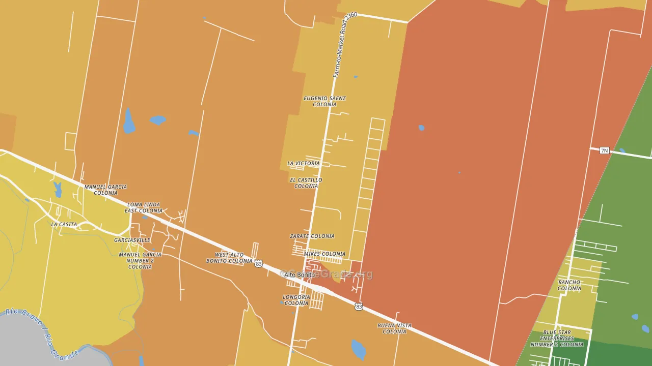 Grulla, TX Map of Murder Rates