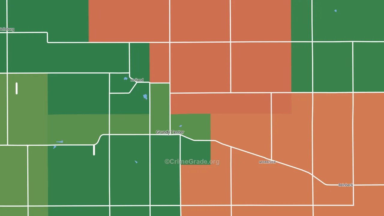 Grundy County, IA Map of Murder Rates