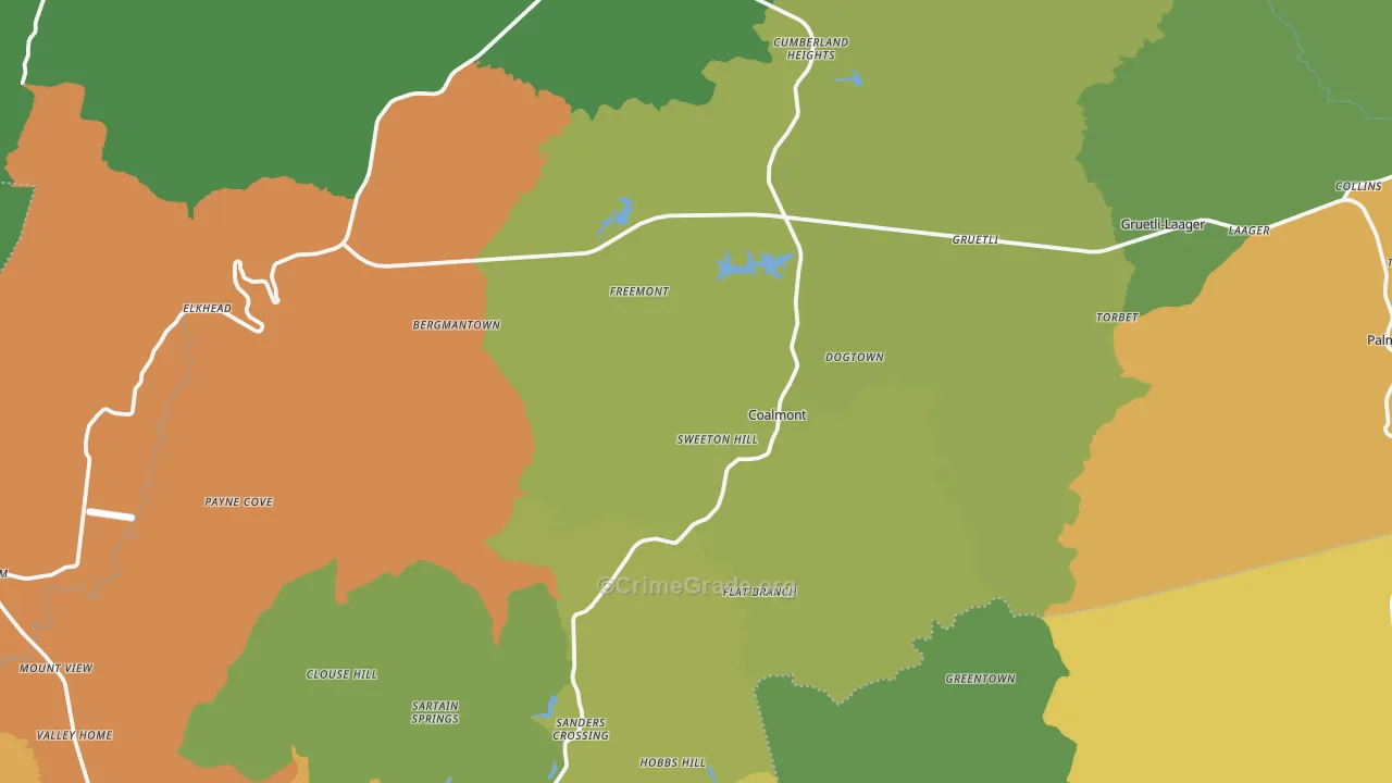 Grundy County, TN Map of Murder Rates