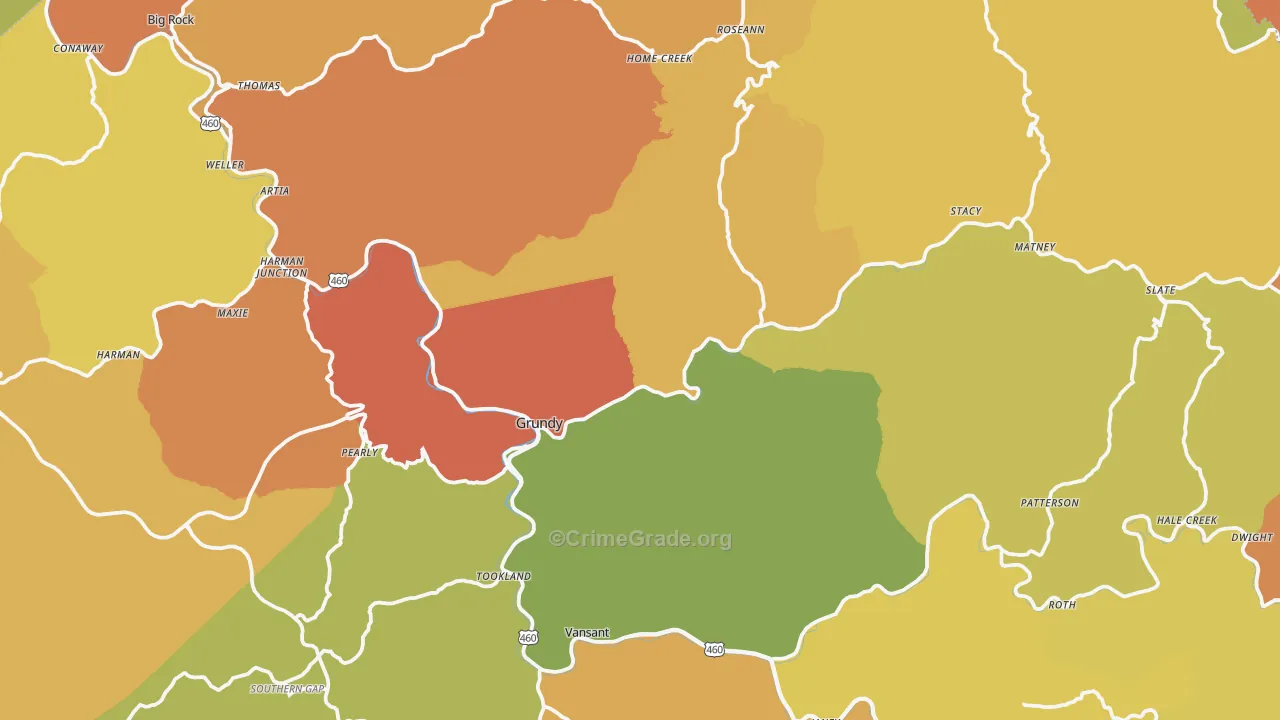 Grundy, VA Map of Murder Rates