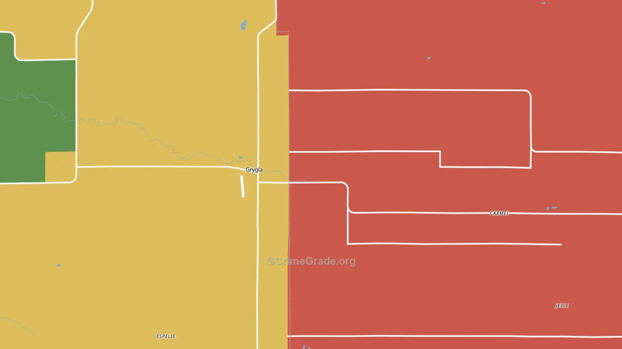 Grygla, MN Map of Murder Rates