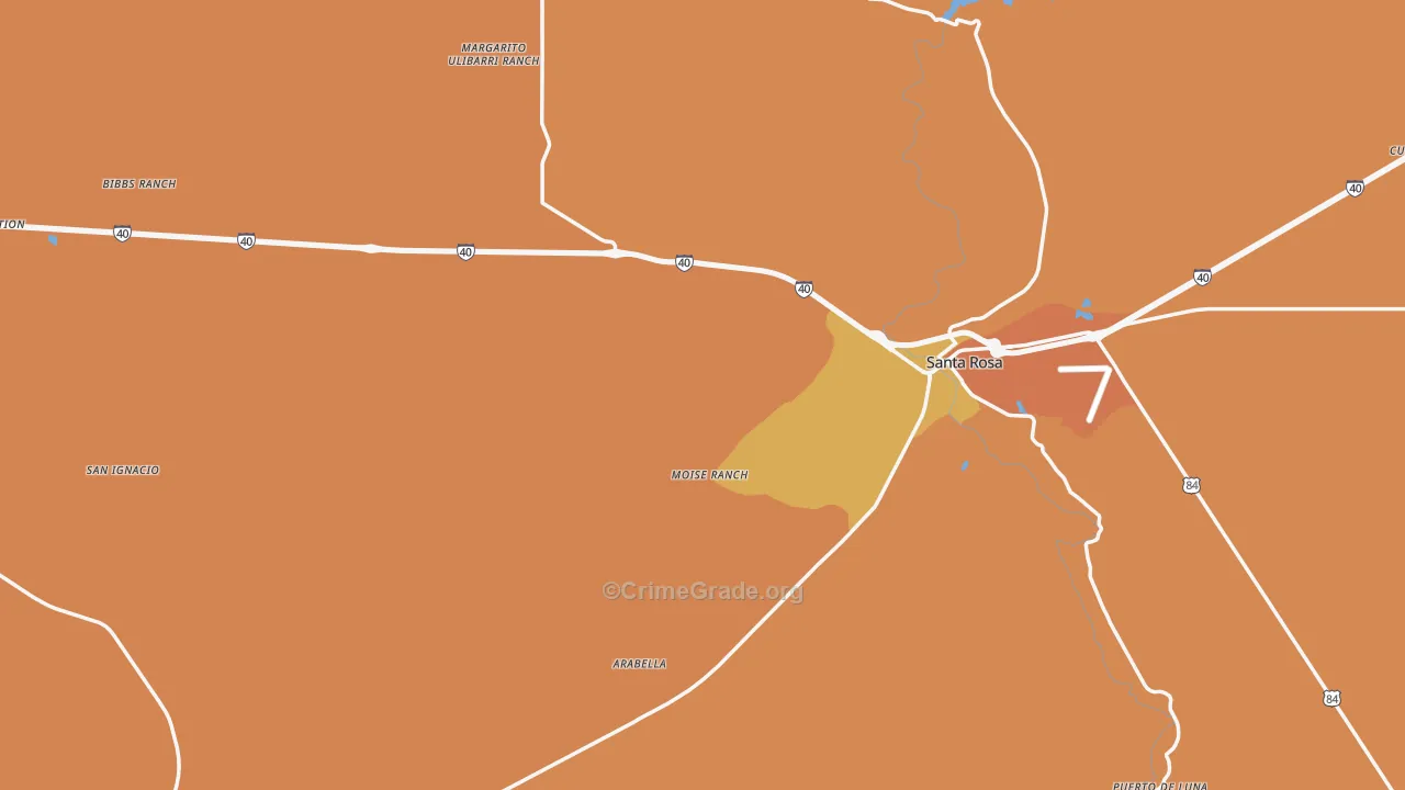 Guadalupe County, NM Map of Murder Rates