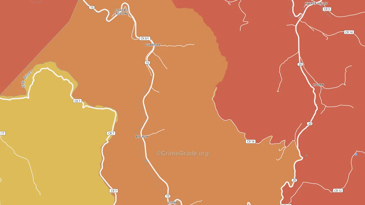 Guardian, WV Map of Murder Rates