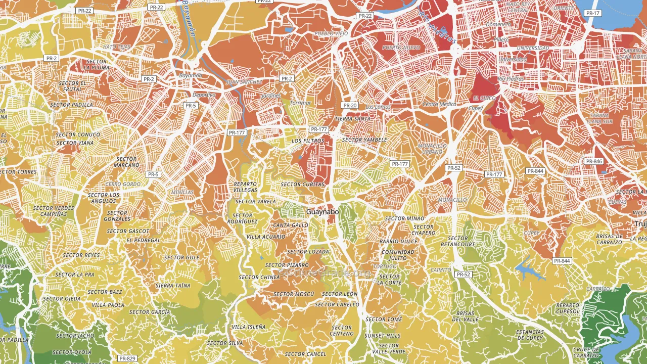 Guaynabo, PR Map of Murder Rates