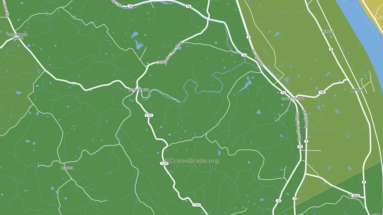 Gubser Mill, KY Map of Murder Rates