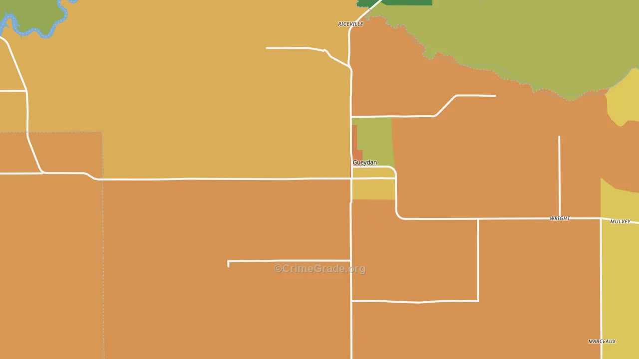 Gueydan, LA Map of Murder Rates
