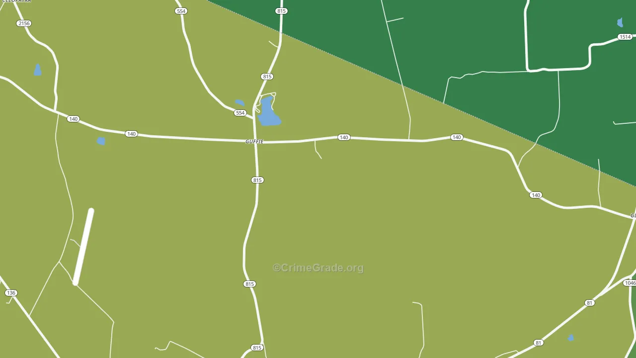 Guffie, KY Map of Murder Rates