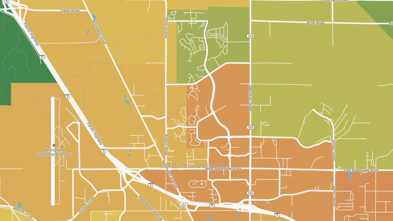 Guide Meridian, Bellingham, WA Map of Murder Rates