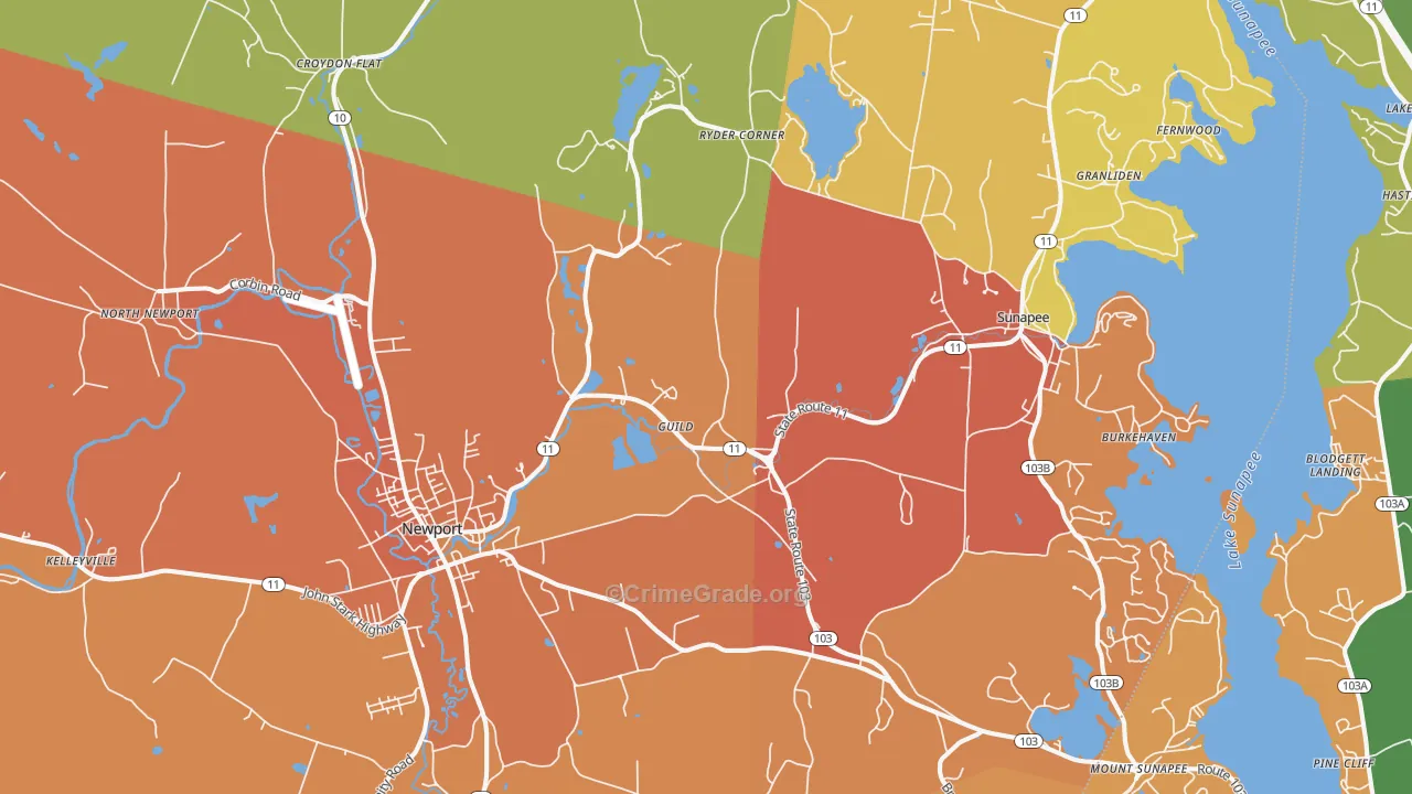 Guild, NH Map of Murder Rates