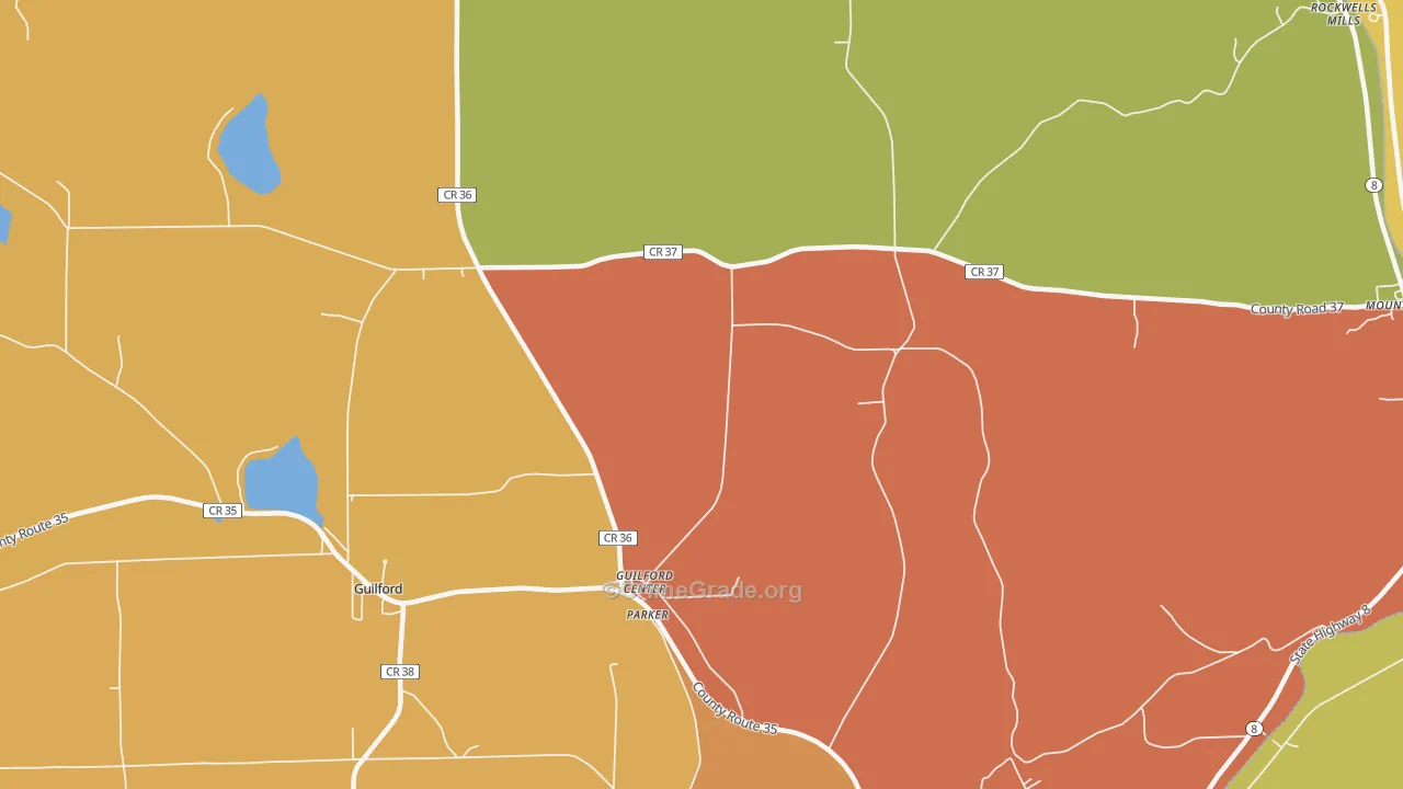 Guilford Center, NY Map of Murder Rates