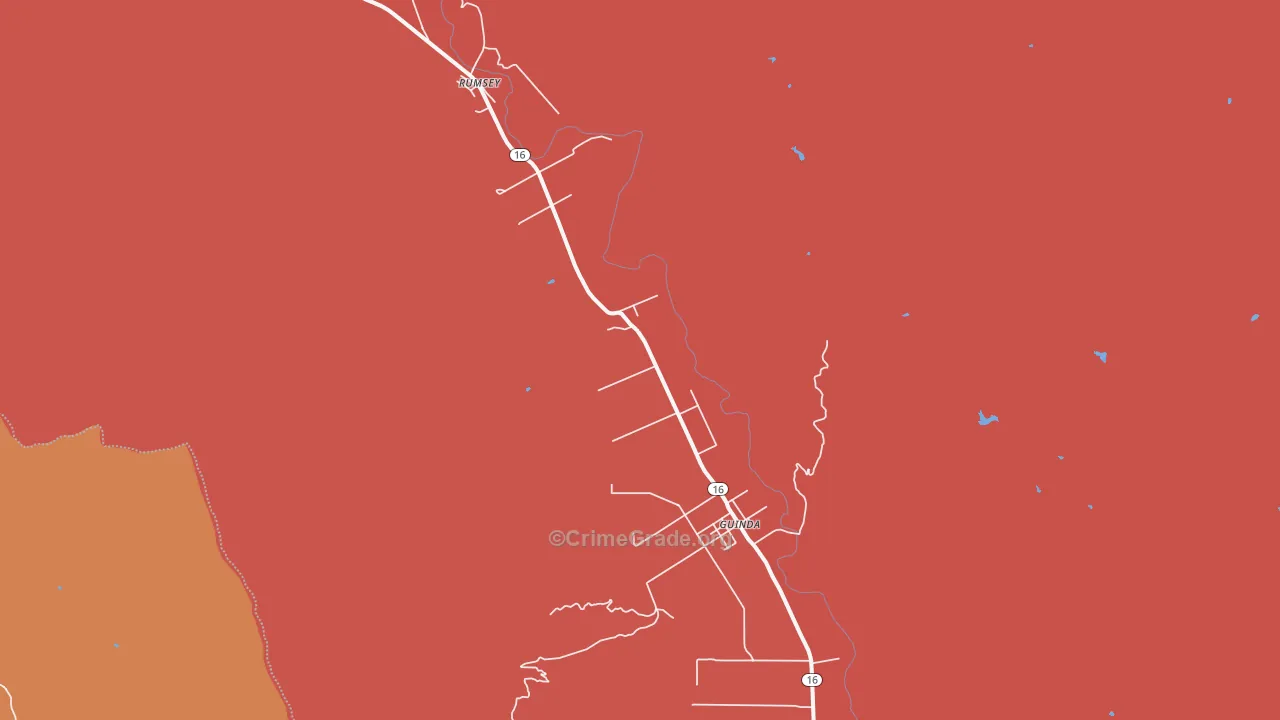 Guinda, CA Map of Murder Rates