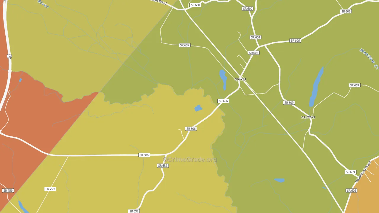 Guinea, VA Map of Murder Rates