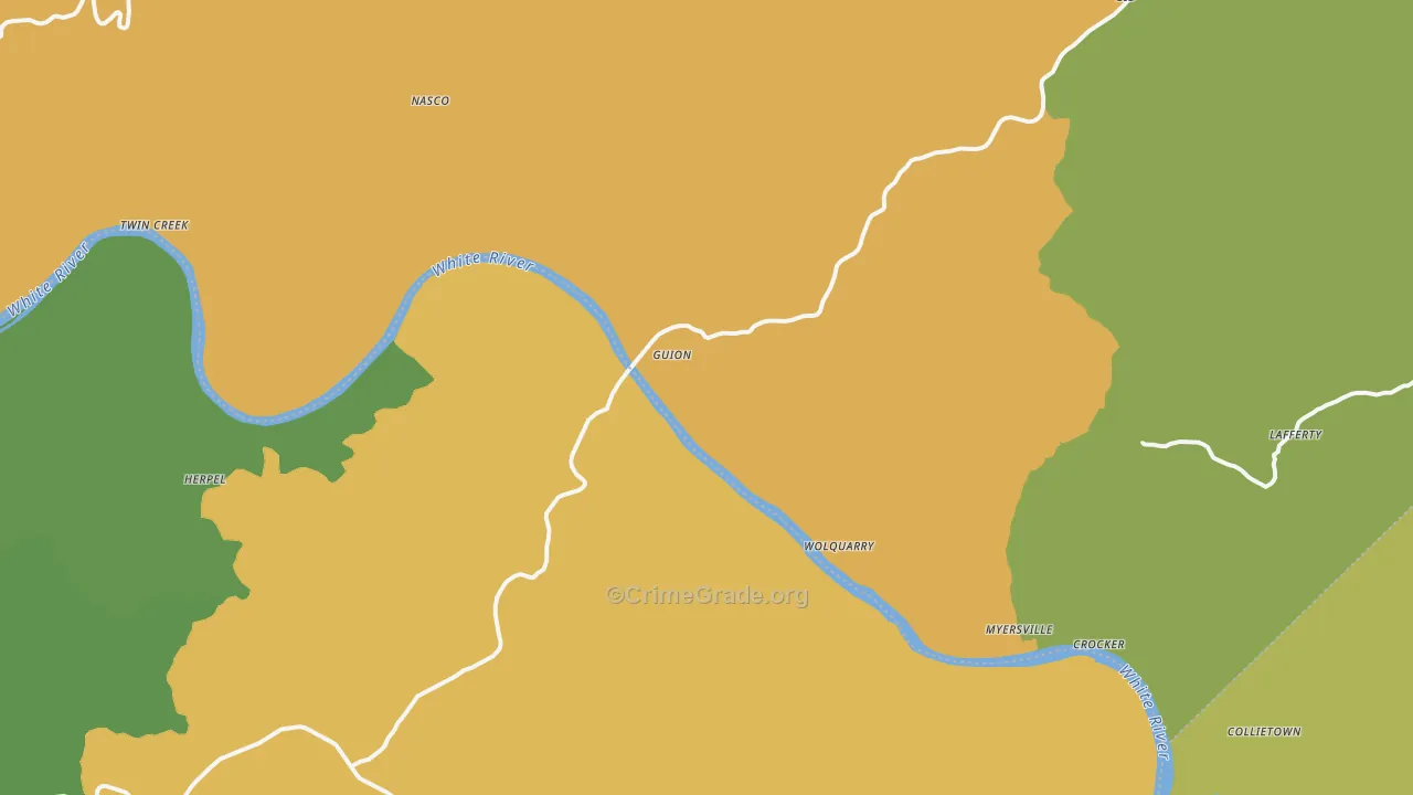 Guion, AR Map of Murder Rates