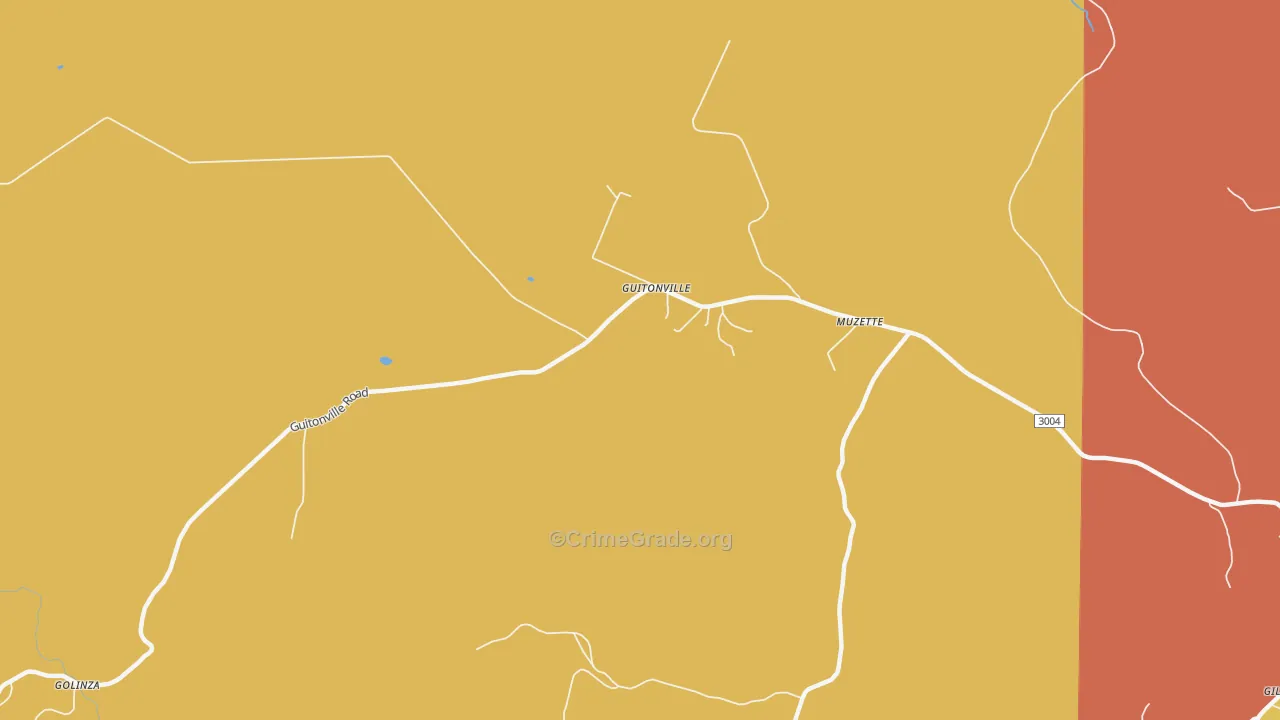 Guitonville, PA Map of Murder Rates