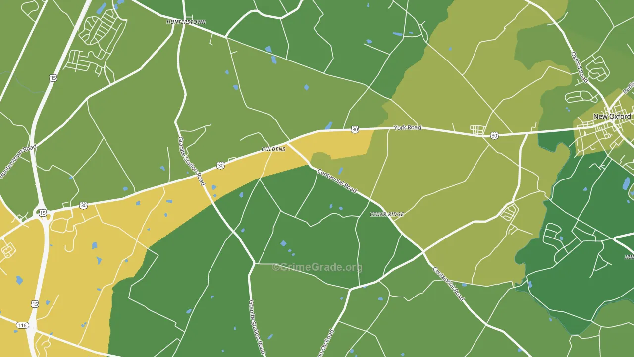 Guldens, PA Map of Murder Rates