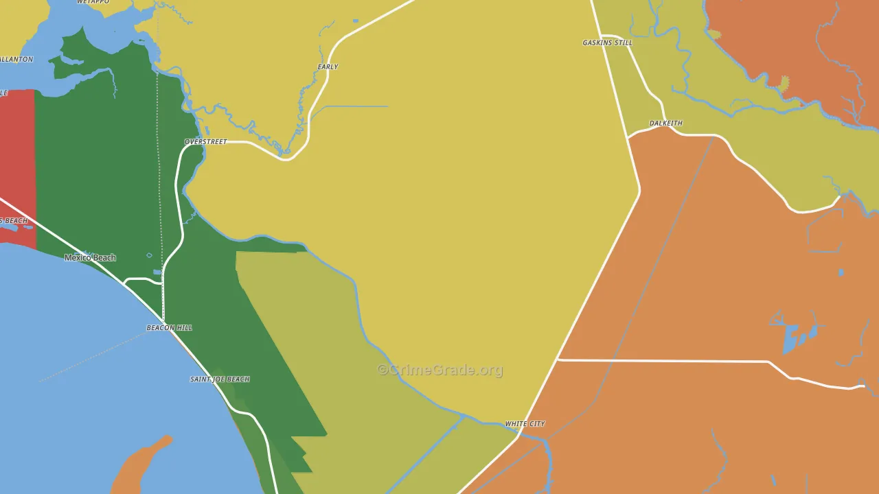 Gulf County, FL Map of Murder Rates