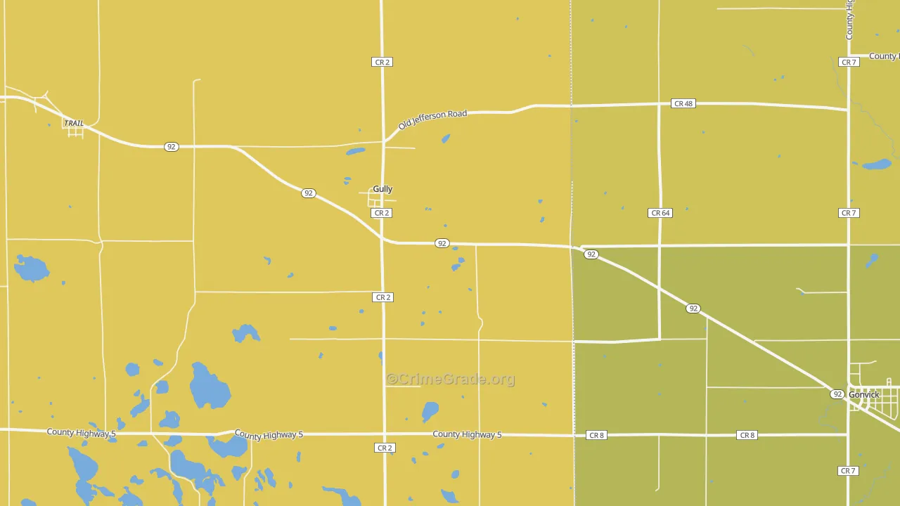 Gully, MN Map of Murder Rates