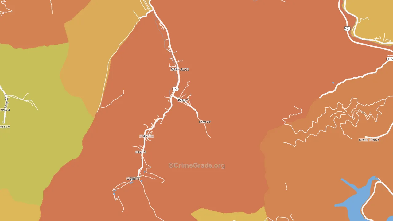 Gulston, KY Map of Murder Rates