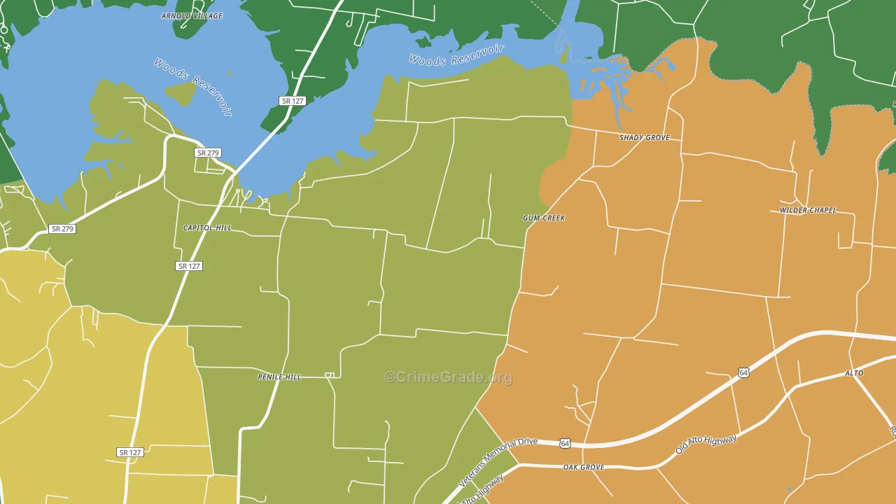 Gum Creek, TN Map of Murder Rates