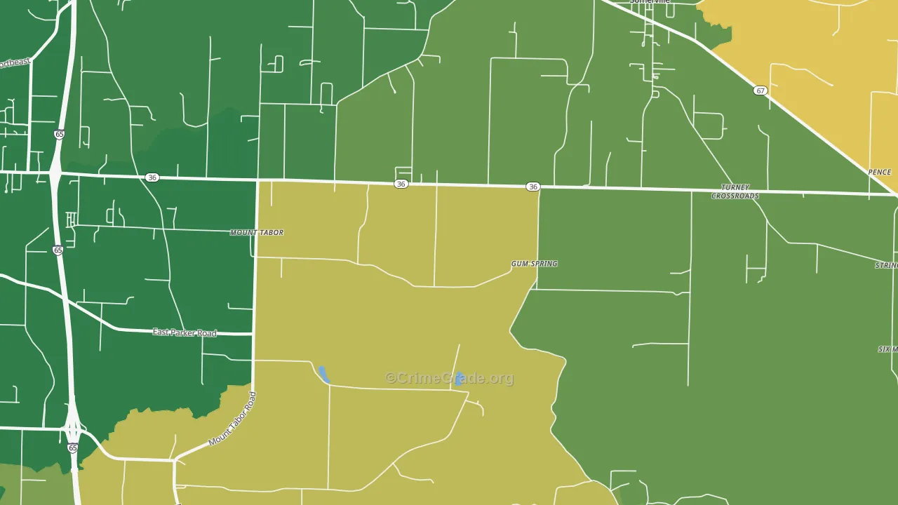 Gum Spring, AL Map of Murder Rates