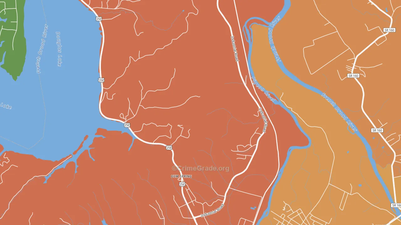 Gum Spring, TN Map of Murder Rates