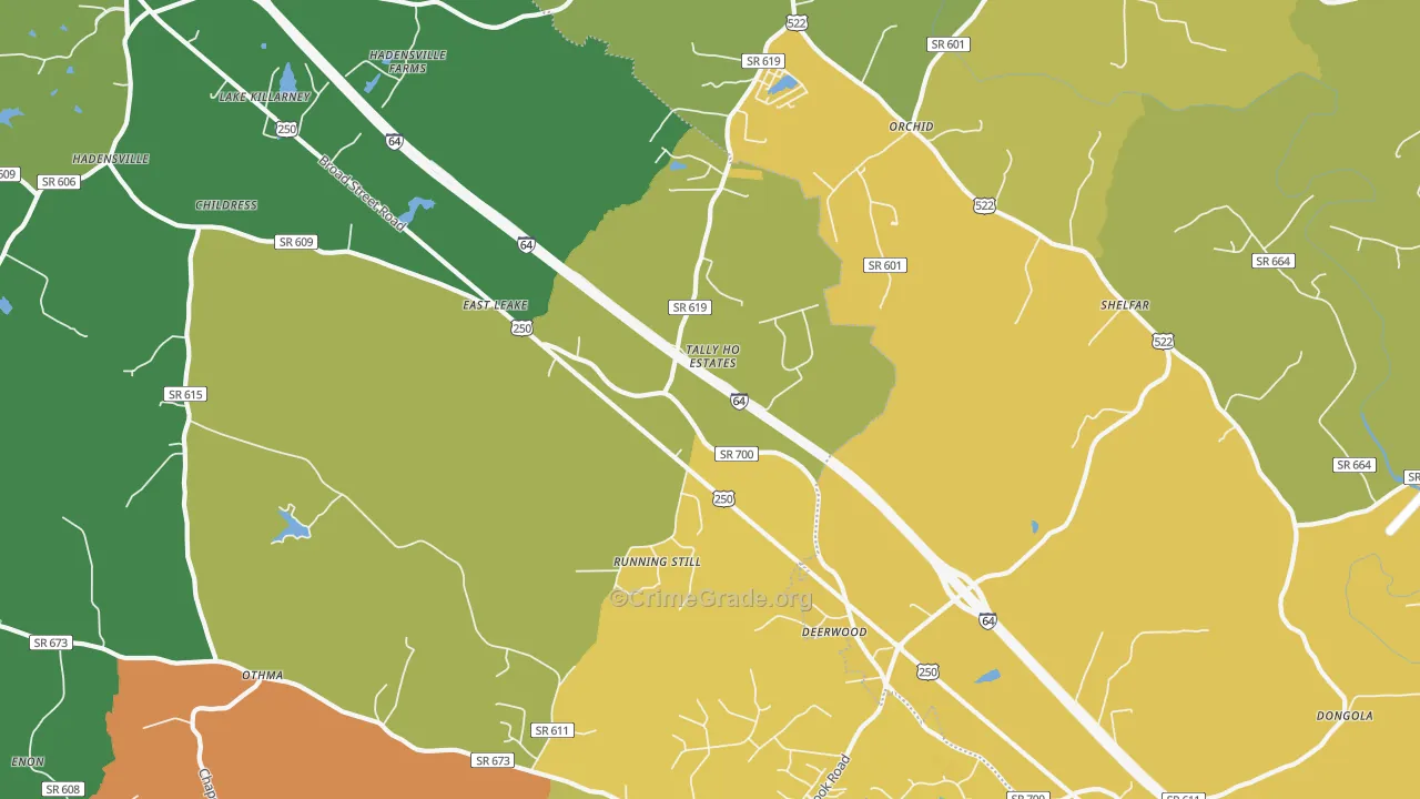 Gum Spring, VA Map of Murder Rates