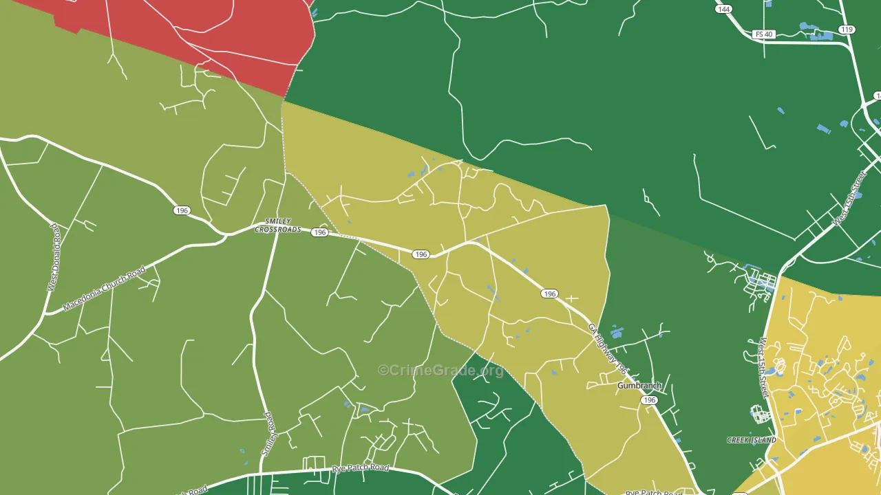 Gumbranch, GA Map of Murder Rates