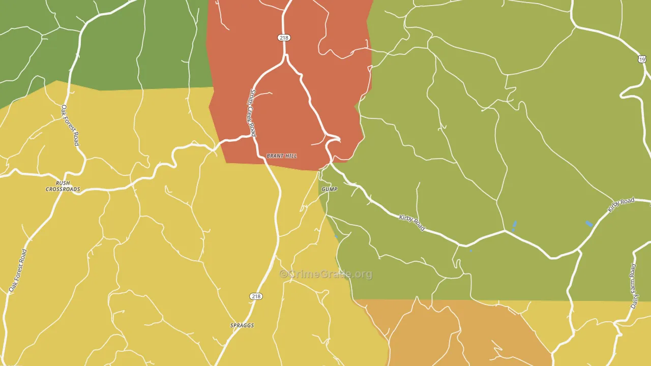 Gump, PA Map of Murder Rates