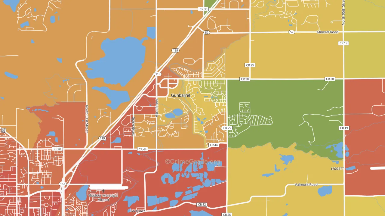 Gunbarrel, CO Map of Murder Rates